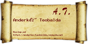 Anderkó Teobalda névjegykártya